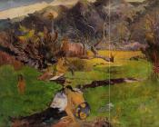 保罗 高更 : Tahitian Woman near a River